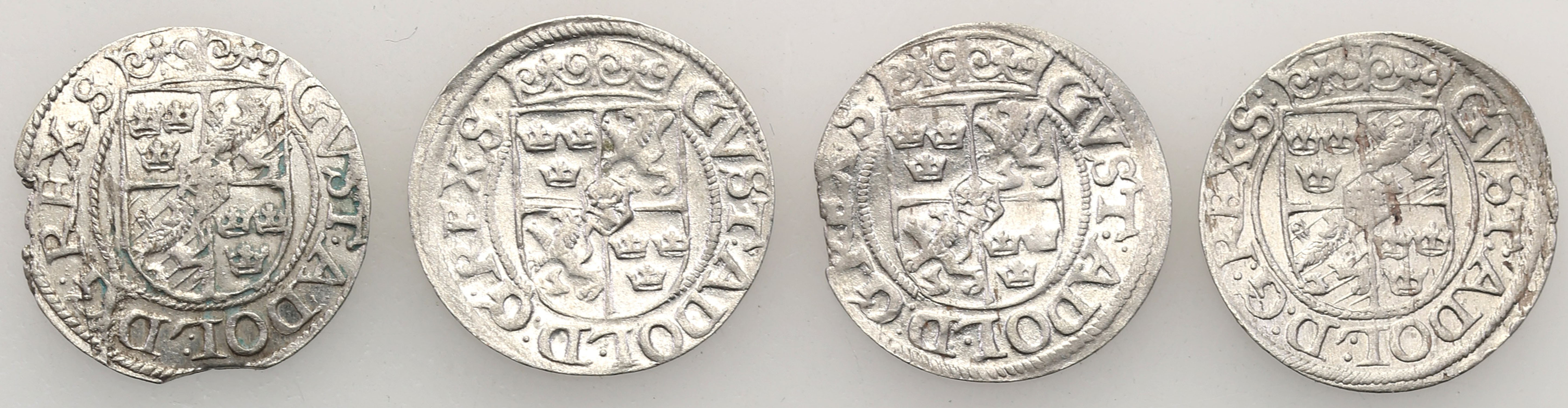 Gustaw II Adolf. Półtorak 1623, 1624, zestaw 4 sztuk